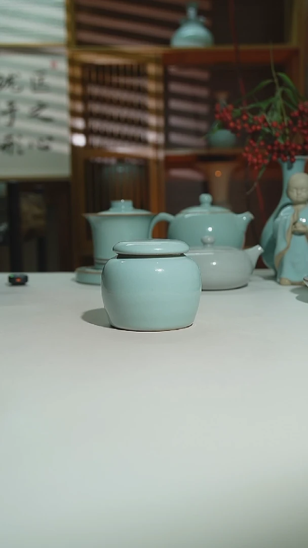 珑匠天青茶叶罐二级