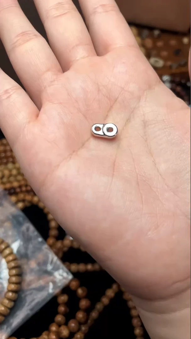 把件星月菩提银界双孔卡子