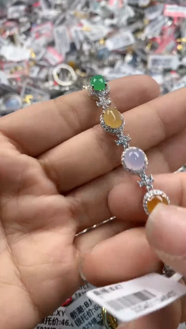银S925镶嵌戒指翡翠333---10