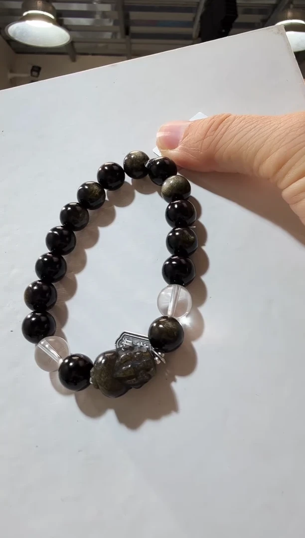 未镶嵌黑曜岩手链优0906