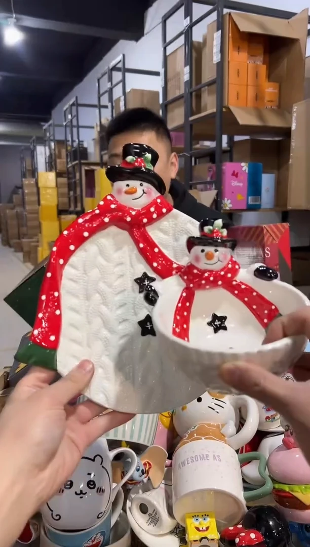 【闪购商品】杯原盒雪人碗加特雷西原盒雪人盘2件套
