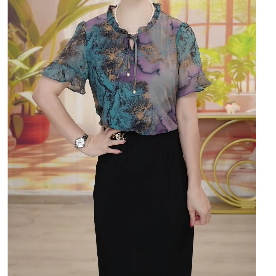 X0544 时尚夏季显瘦连衣裙修身女洋气国风旗袍中长款裙子