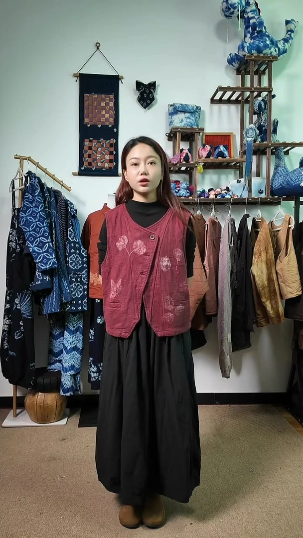 马甲老布亚麻手织热印版