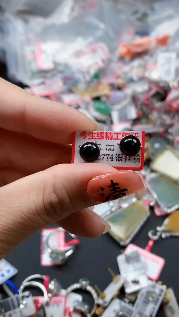 银S925镶嵌戒指翡翠天然A货缅甸翡翠