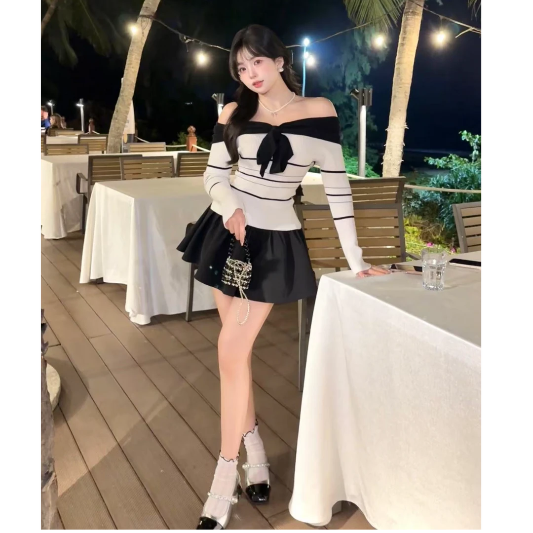 MengFairy现现【完美百搭裙】高腰显瘦花苞裙裤百搭短半裙 4398套装