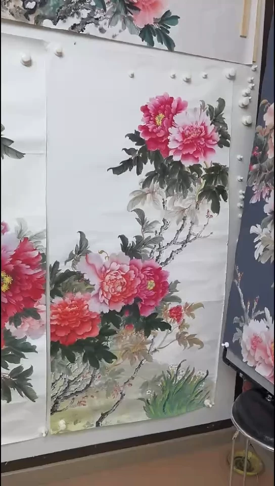 国画四尺整张国画牡丹作品