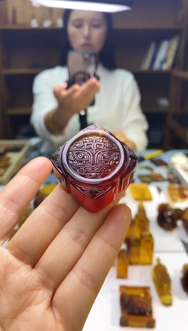 琥珀颈饰未镶嵌SN73-32（四方来财）