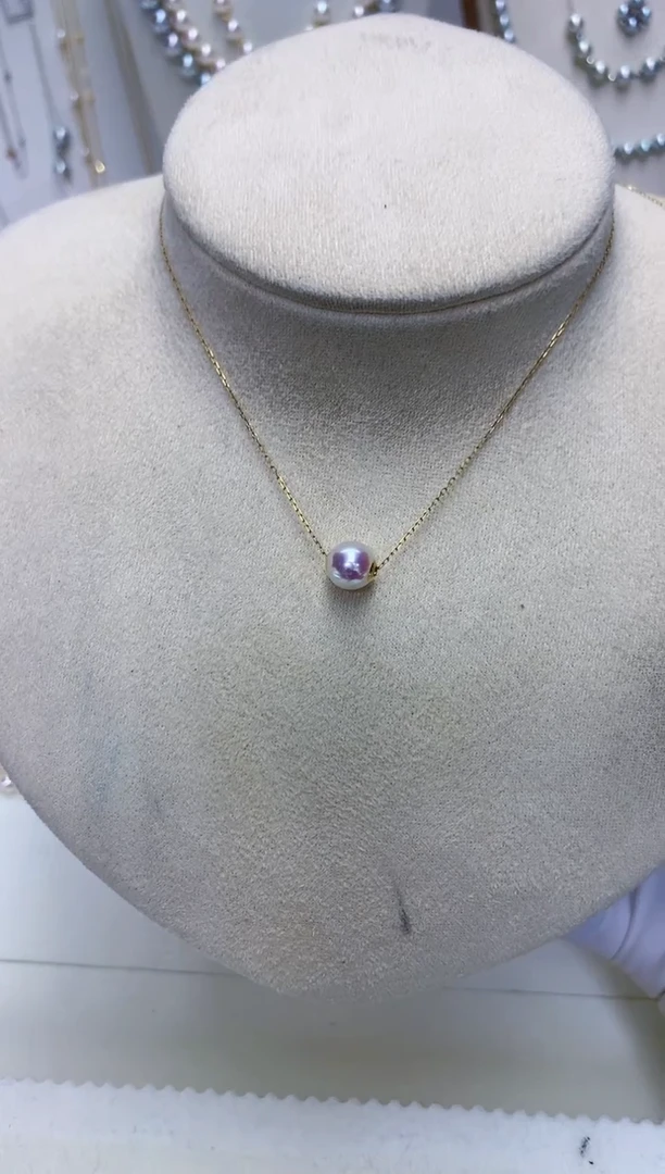 【闪购商品】海水珍珠饰品18K金镶嵌7-8路路通送银链