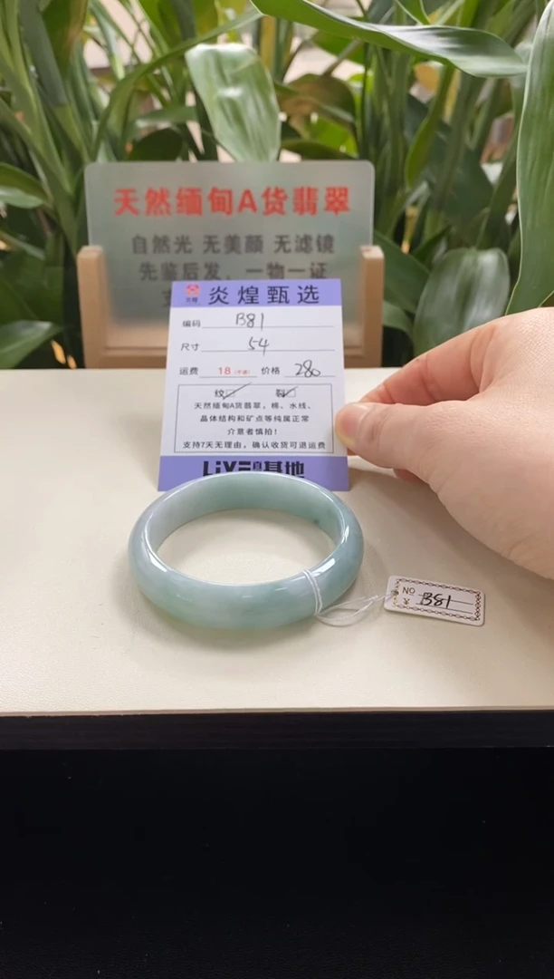 未镶嵌手镯翡翠圈口54编码b81