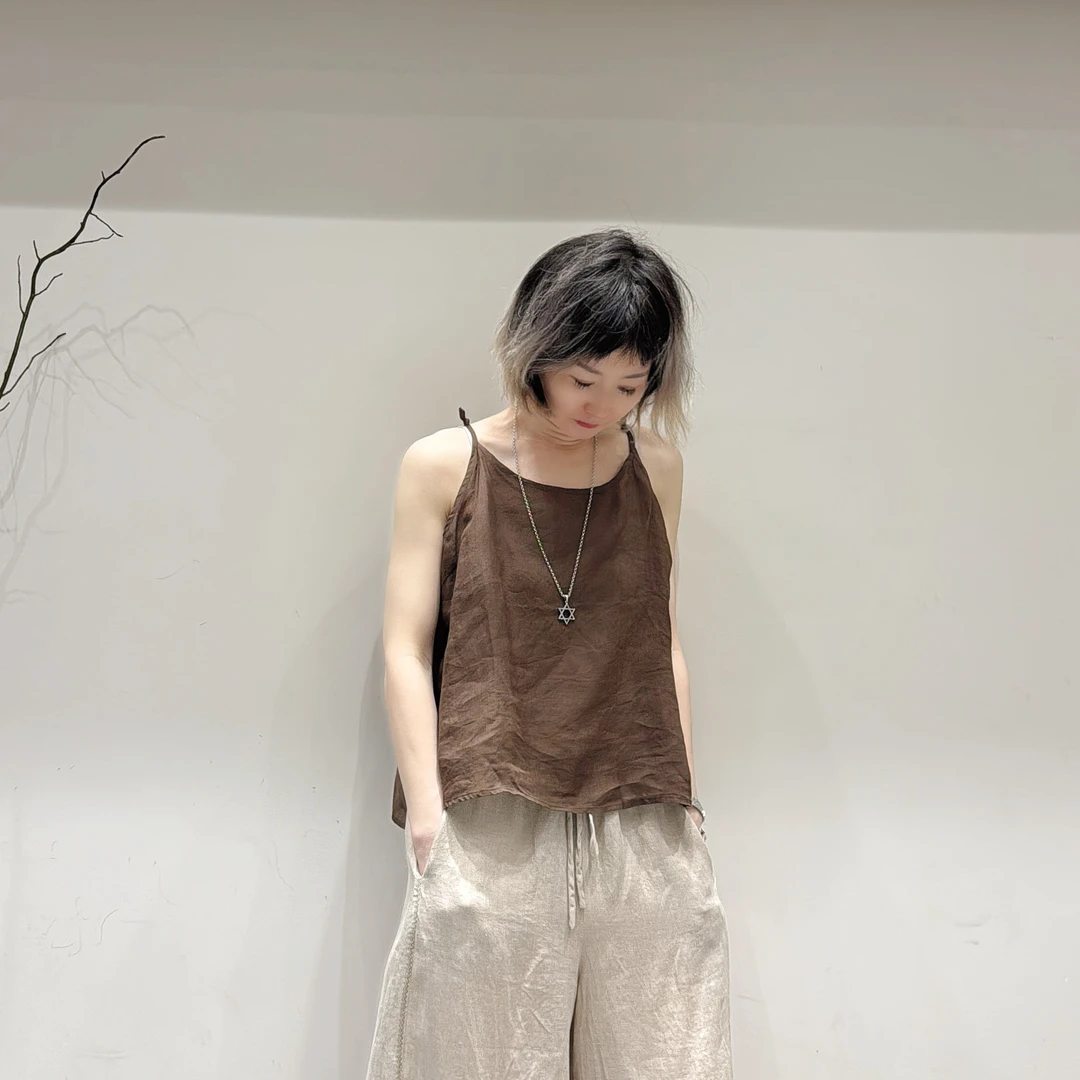 喜悦出品｜暗香｜亚麻背心细吊带