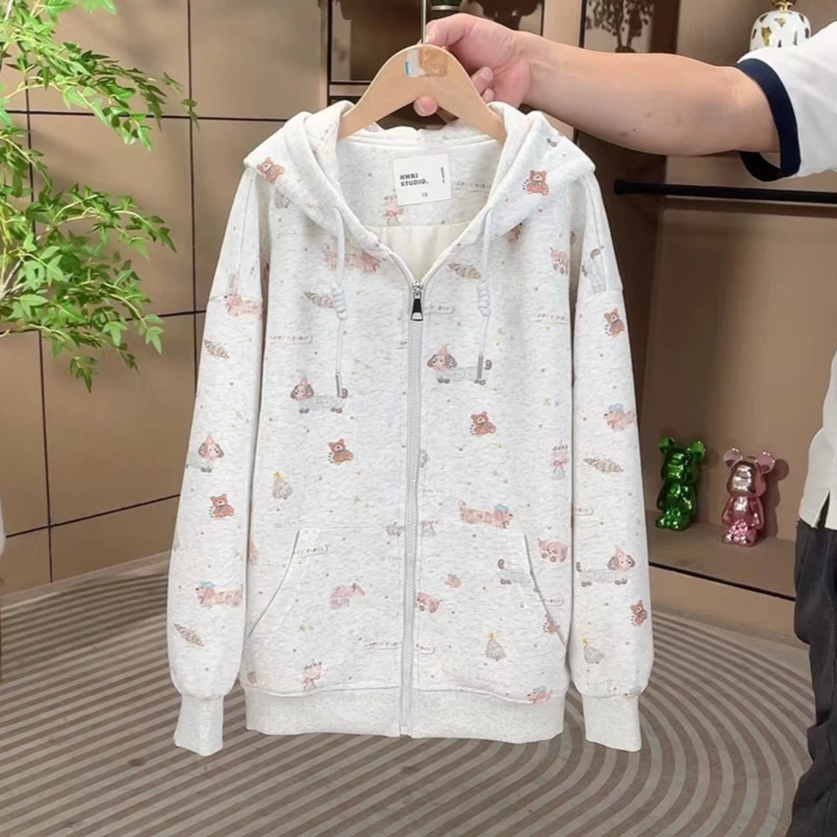 女童气新款外套拉链衫休闲风秋季百搭连帽上衣女孩学生6-18岁潮流