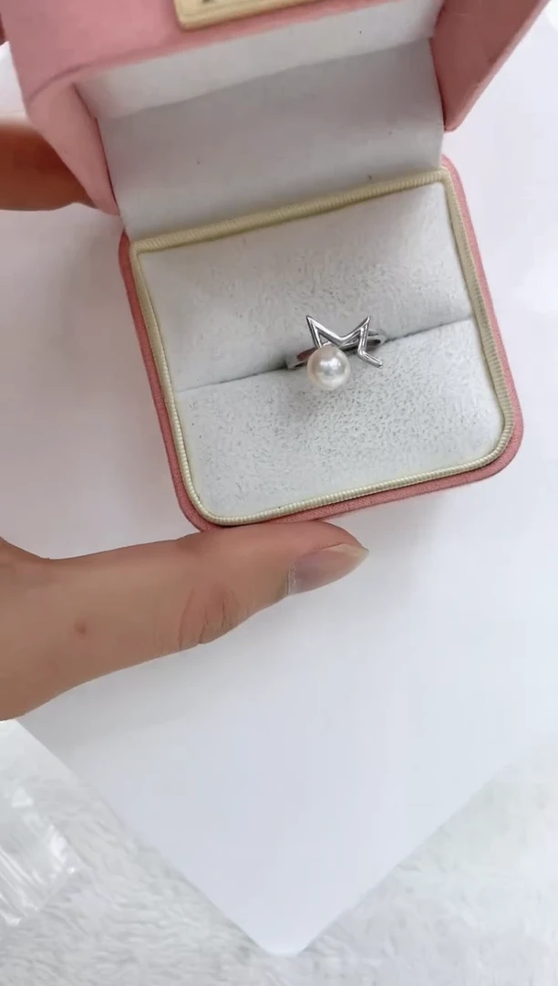 【闪购商品】海水珍珠戒指银S925镶嵌海水珍珠戒指