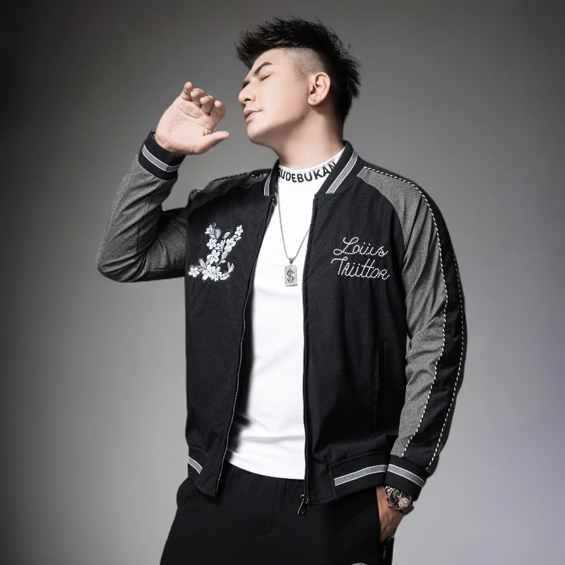 男士潮牌高端拼接刺绣棒球服男2025秋冬季新款轻奢休闲夹克外套