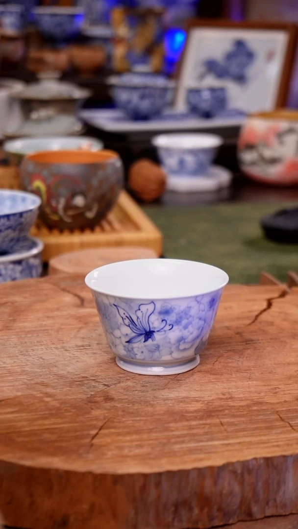 杯子蝶恋花手工手绘手工手绘