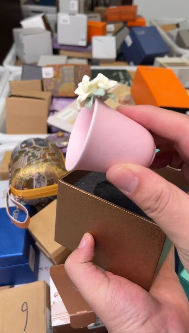 粉色捏花杯茶具茶具