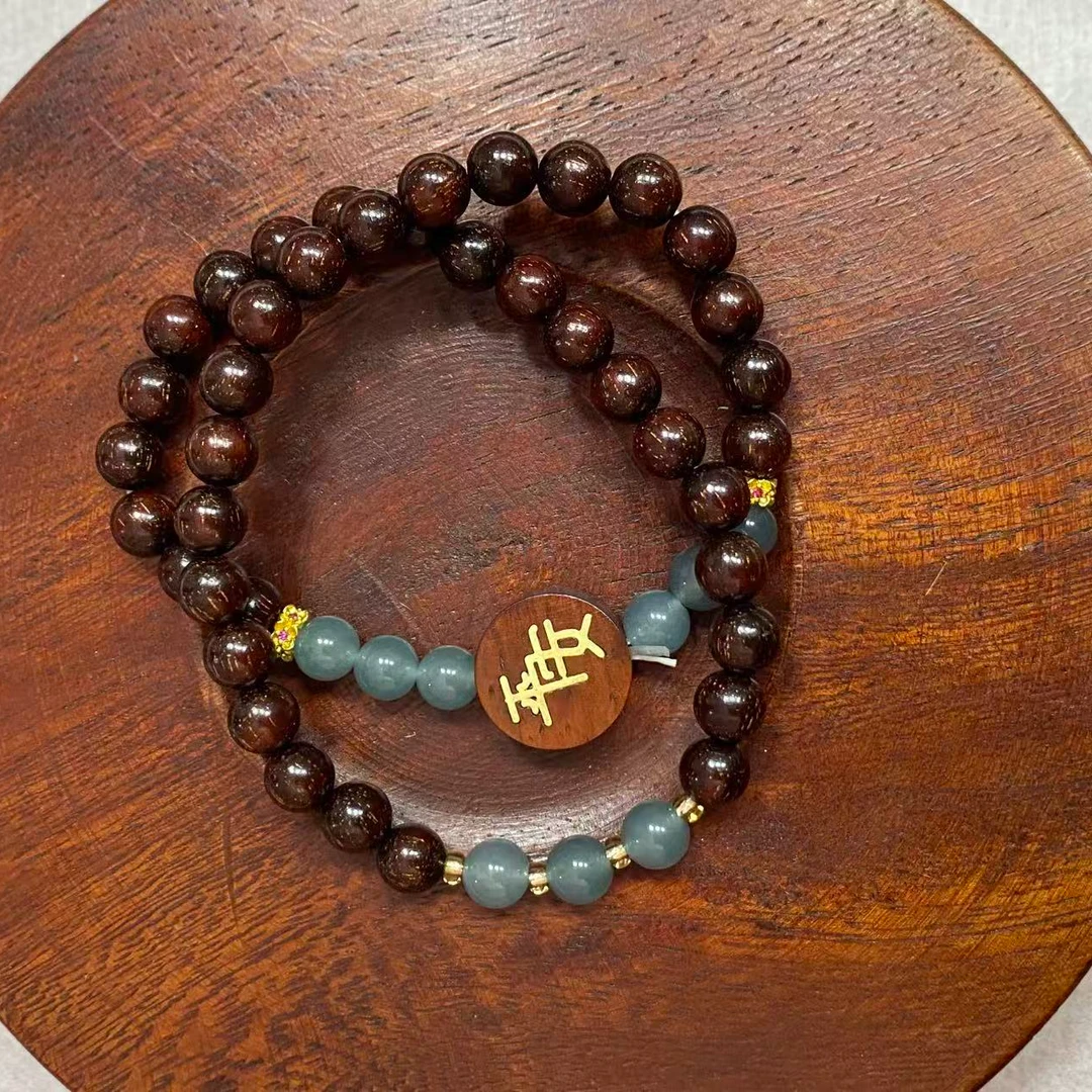 MTYC 059 血檀双圈手串+玛瑙（无礼盒）