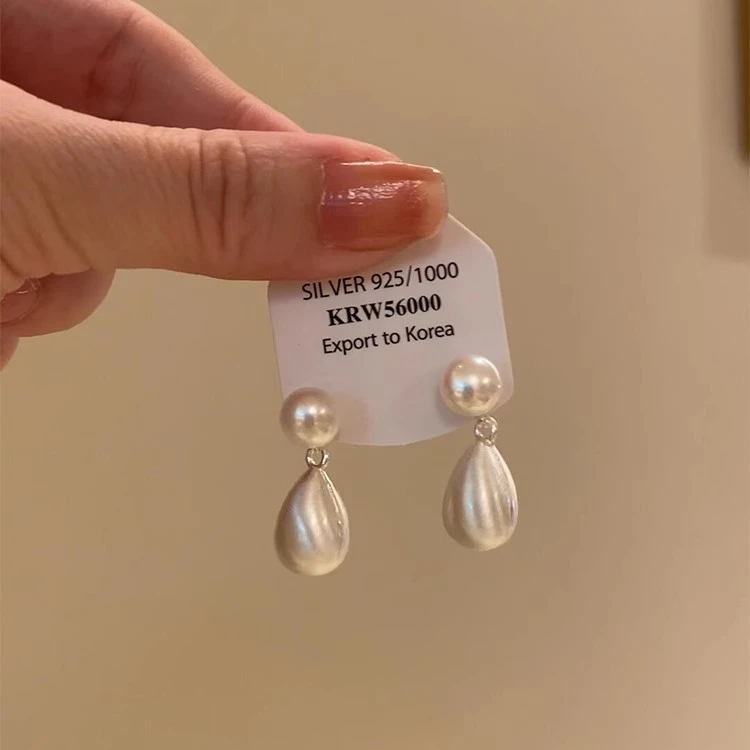 铜合金耳饰 金属拉丝水滴耳环2025新款爆款气质耳钉轻奢高级感