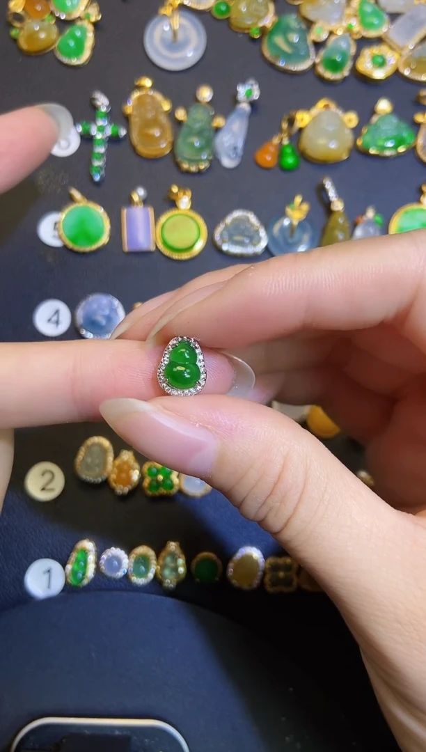 吊坠(不含链)银S925镶嵌翡翠1