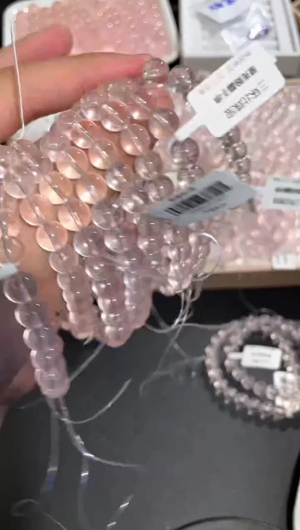 【B12】8m星光粉水晶手串未镶嵌水晶多样性发其一