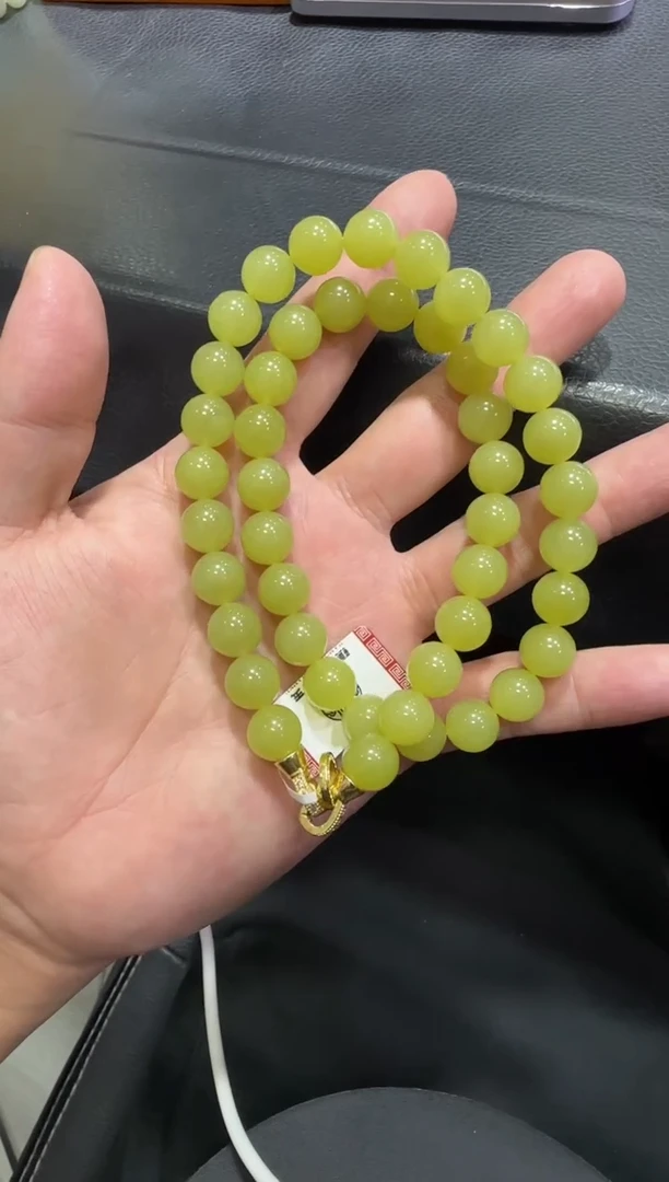 未镶嵌手串和田玉若羌黄口卡10妈妈链（产地直发）