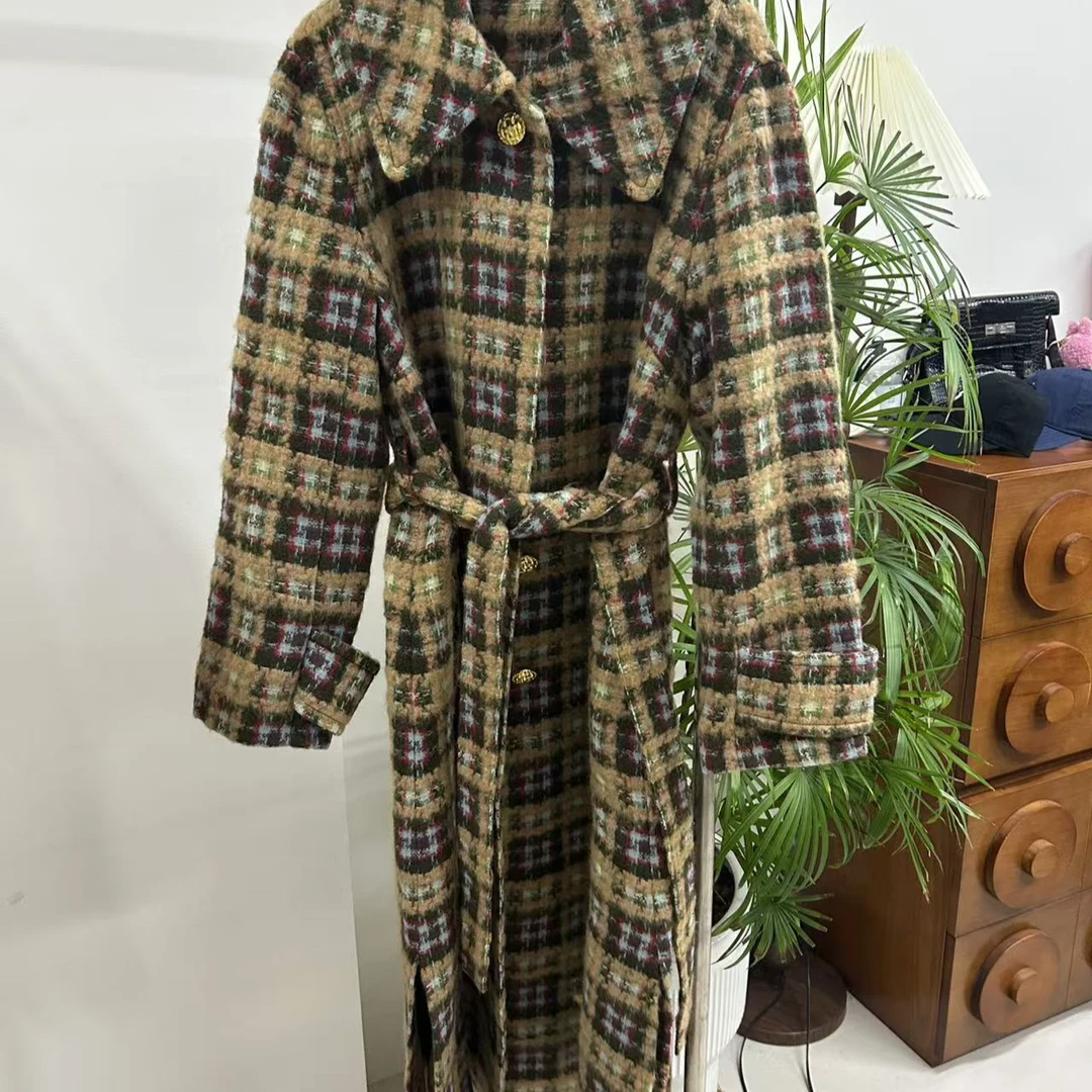 【年度战袍】法国进口粗花呢羊毛羊绒大衣外套时尚百搭毛呢秋冬