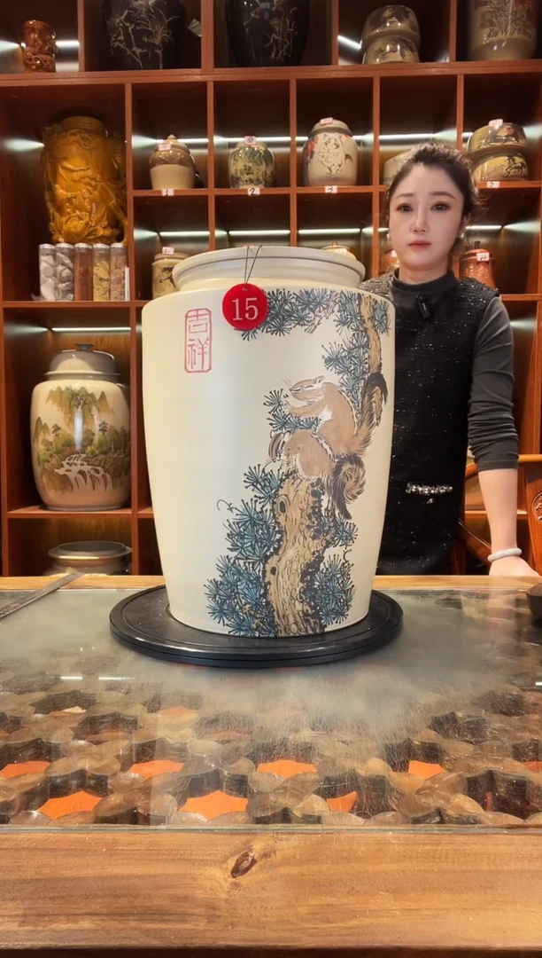 罐云南建水紫陶大号白泥缸@15
