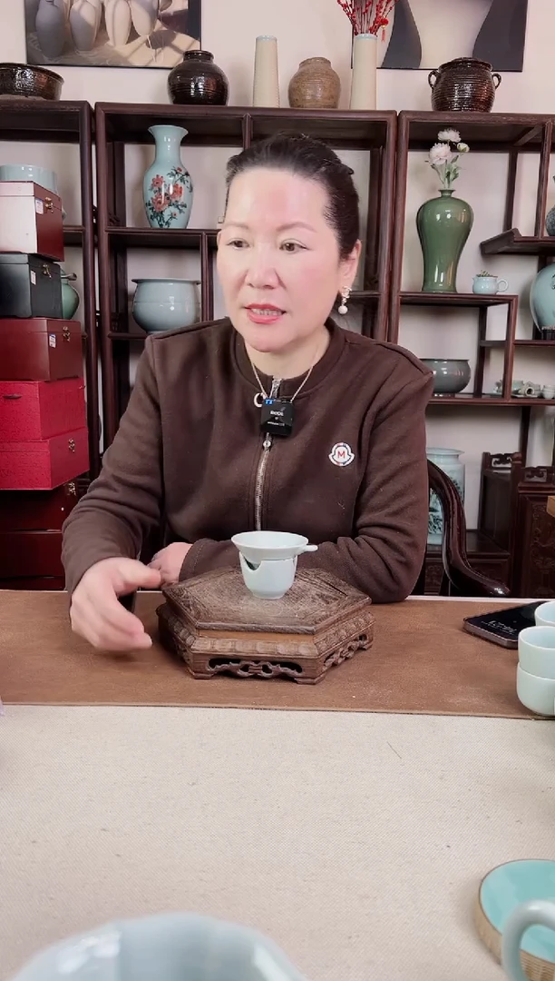 【闪购商品】杯粉青 茶漏茶托2件套