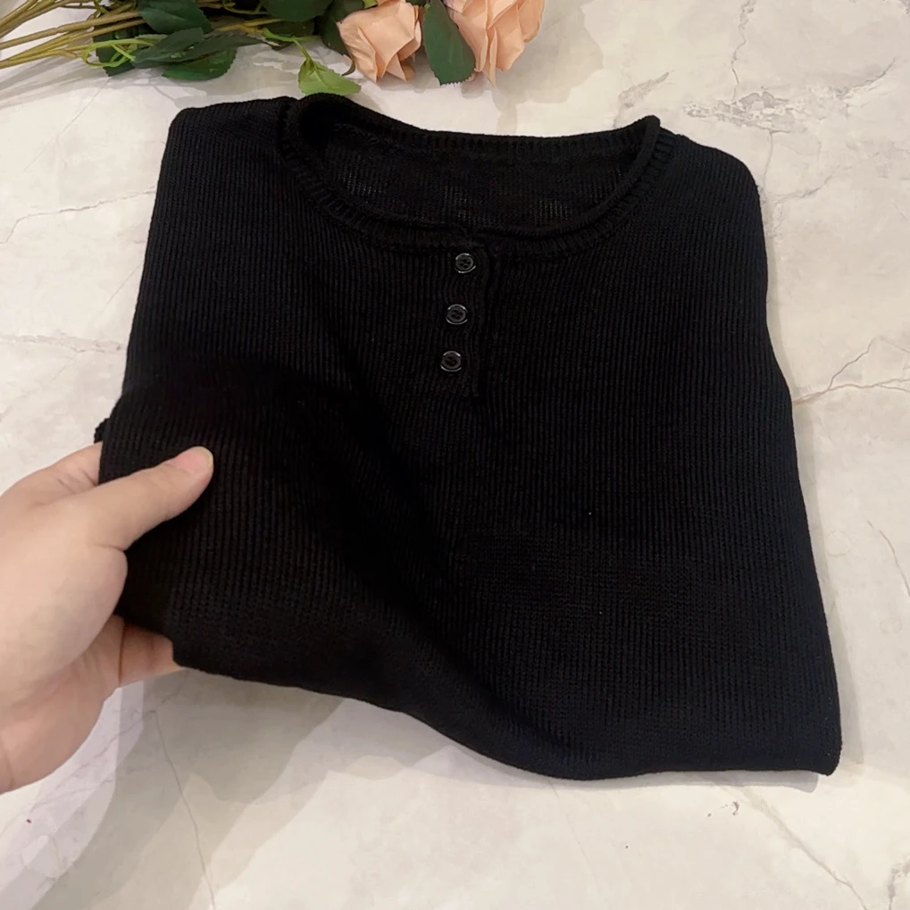 【有运费补贴】卷边夏季设计感和纸纱宽松冰感针织上衣