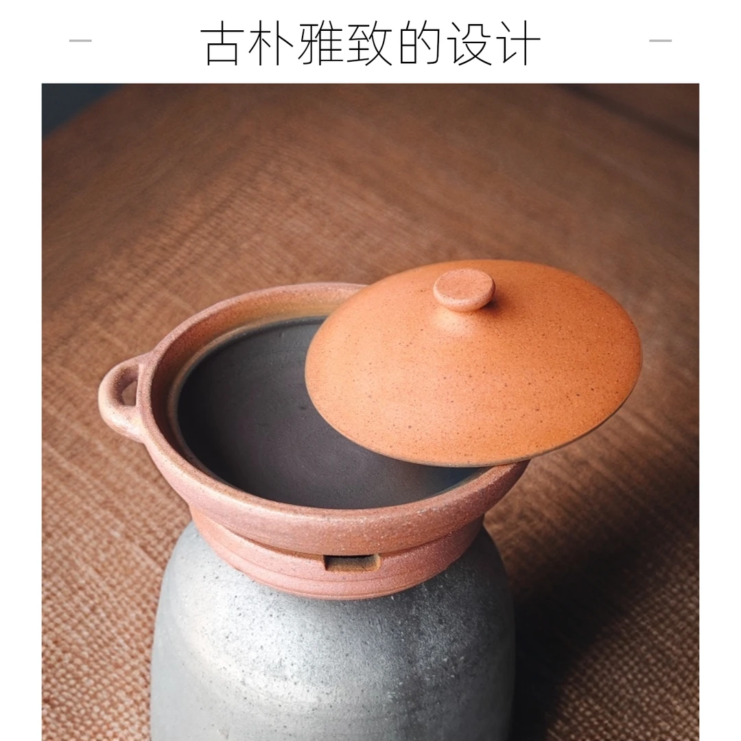 【酒精炉专用套装】荥经砂锅复窑炭烧款耐高温商用小砂锅