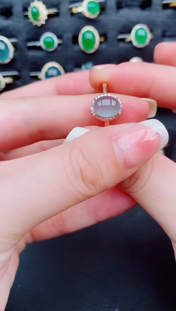 翡翠戒指银S925镶嵌天然a货翡翠190