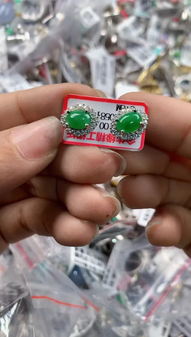 银S925镶嵌戒指翡翠141414---6