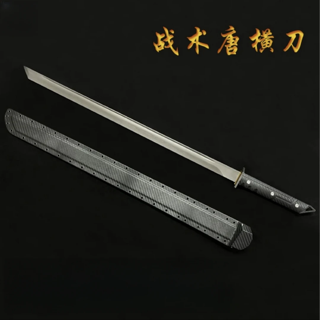 新疆专场【战术唐刀】1095钢一体锻打  镀钛刀身  未开刃摆件