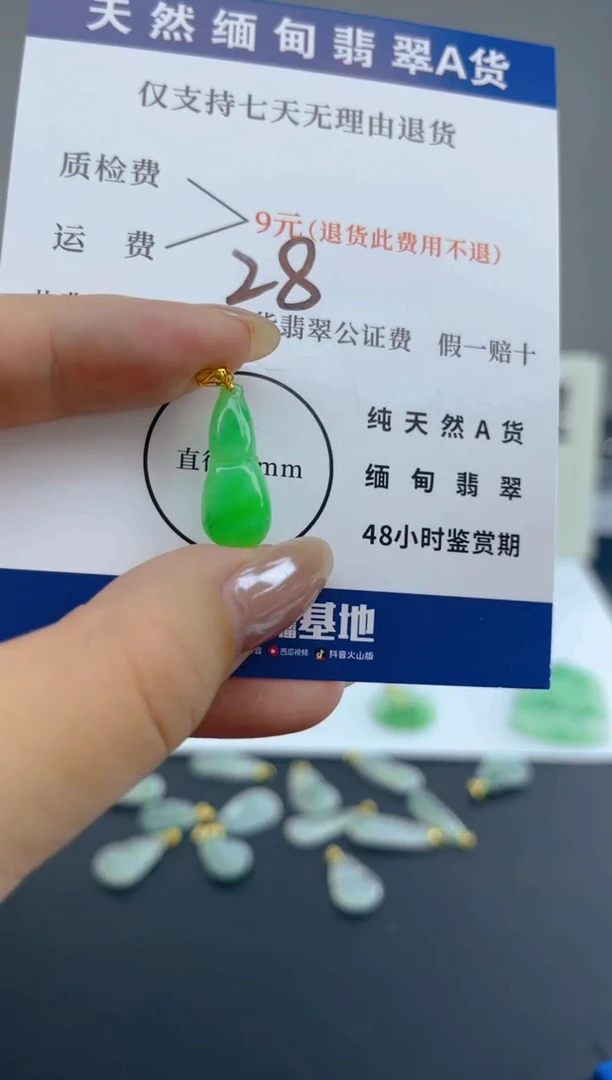颈饰18K金镶嵌翡翠天然A货翡翠