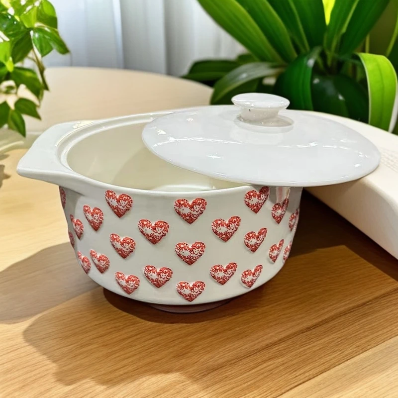 #澳大L亚  爱心煲汤锅陶瓷锅2.5L盛汤盛饭（不能明火使用）