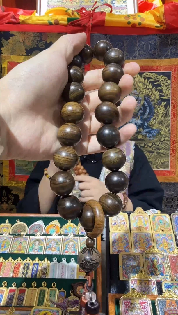 吊坠木质手串-纯手绘唐卡拉萨直发