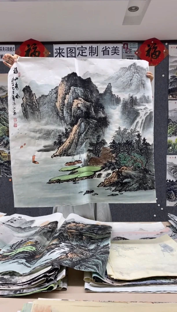 国画福利！沈泳江手绘 四尺斗方68*68cm