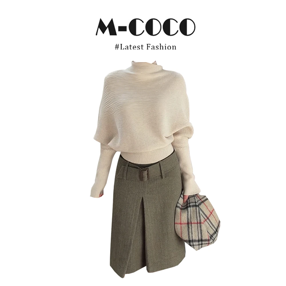 MARIE.COCO韩系温柔风针织衫毛衣上衣秋冬设计感半身裙两件套女
