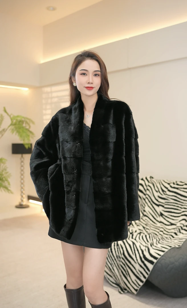 施施【经典横排】紫标级中古水貂冬季外套女水貂毛大衣整貂