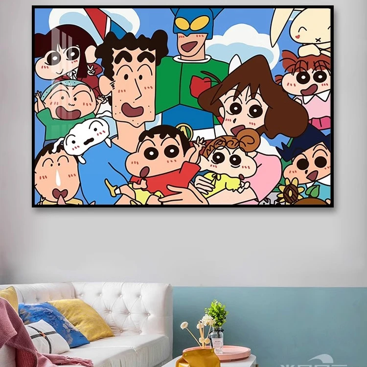 蜡笔小新动漫卡通二次元挂画暖风玄关客厅餐厅装饰挂画