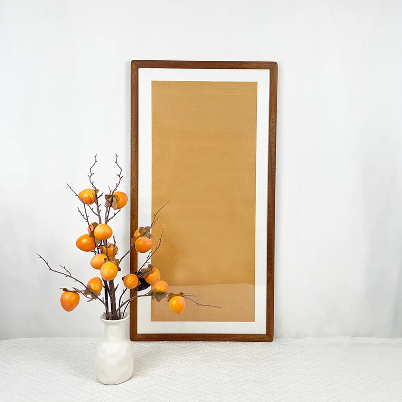 【一份两个】45*90厘米内径沙比利榫卯宣纸画框  麻布纹蜡染卡纸