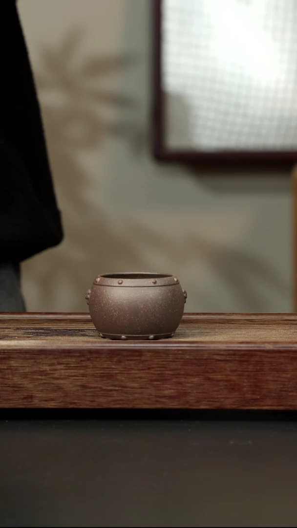 茶壶紫砂岩中泥六拼 战鼓杯