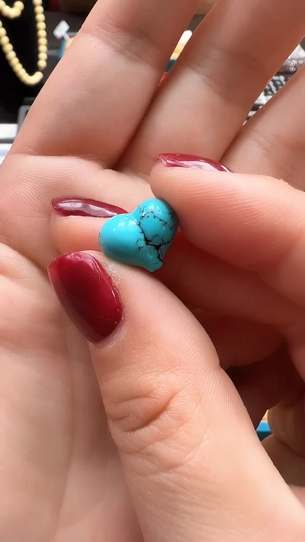 未镶嵌绿松石屁桃珠没**肺绿松石精工屁桃珠