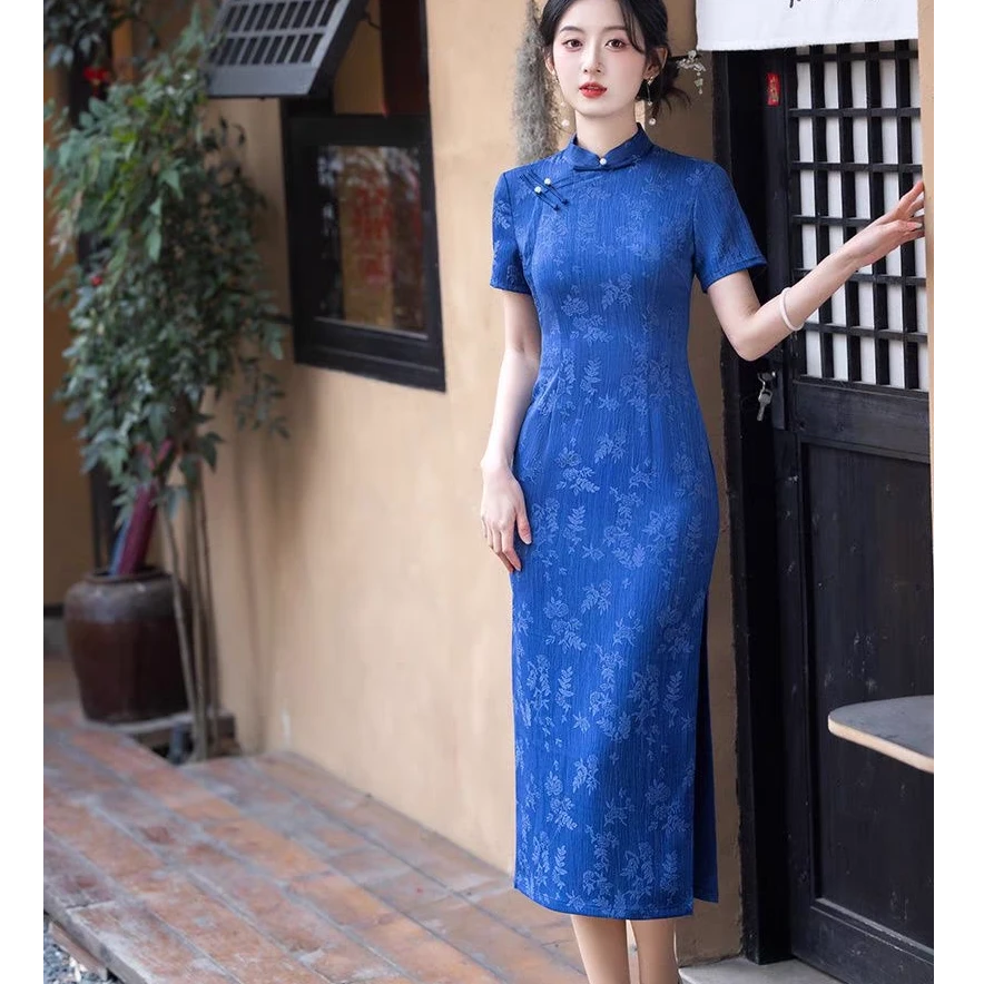 【暗香如妍】上上喜单层春夏新款复古时尚少女长旗袍