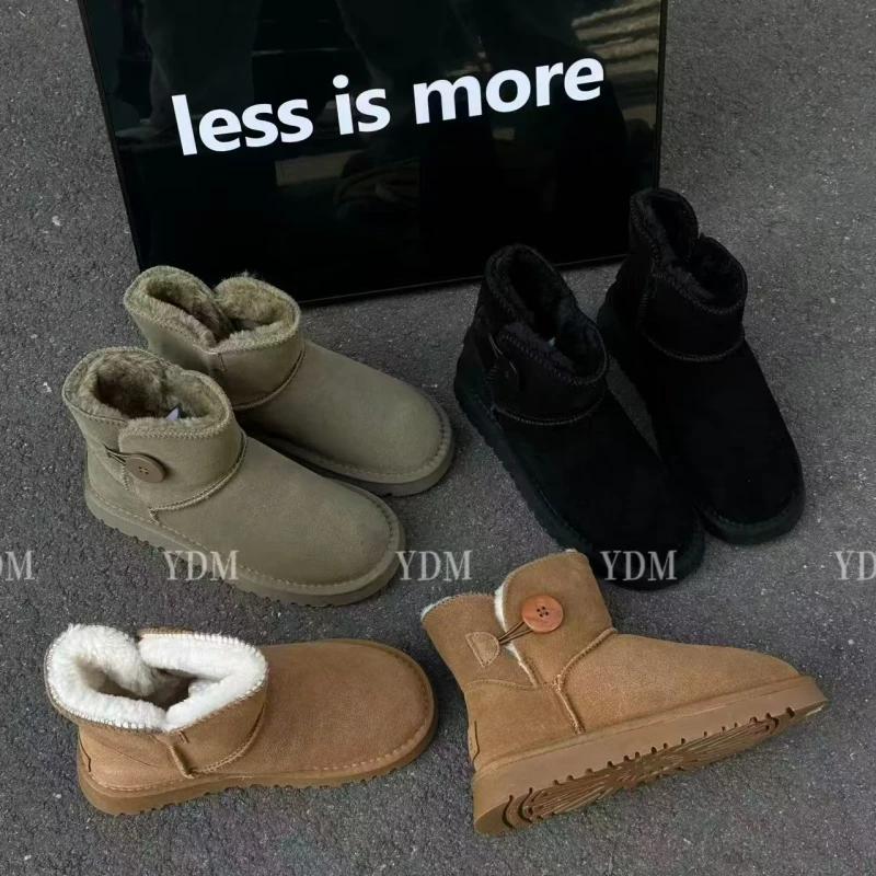 伊迪漫墨雨南风加绒雪地靴3352