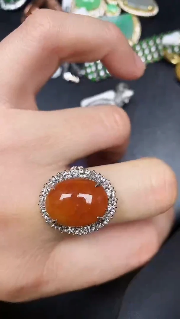 银S925镶嵌戒指翡翠1340