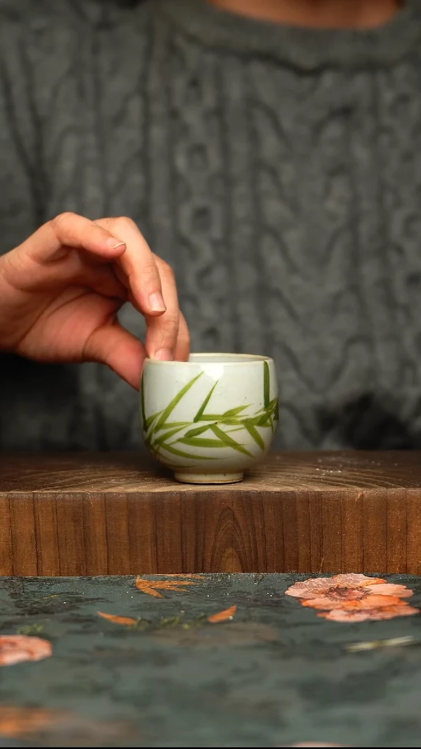 杯釉下彩手工手绘同款陶器