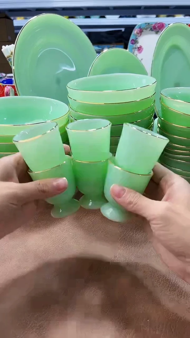 玉瓷高脚酒杯6只