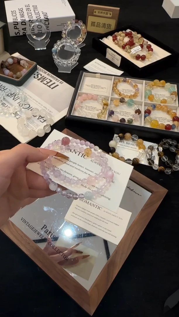 未镶嵌手链水晶紫水晶双圈x3048