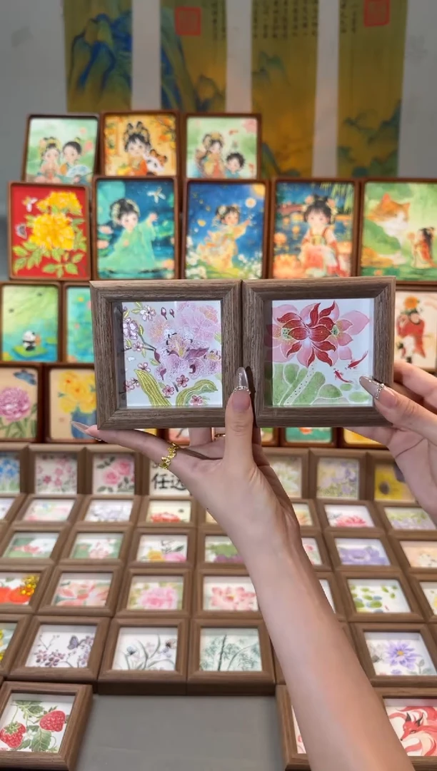 国画并蒂莲 小繁花 一组11