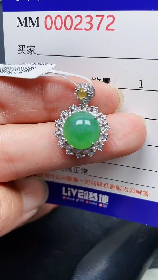 颈饰银S925镶嵌翡翠2372